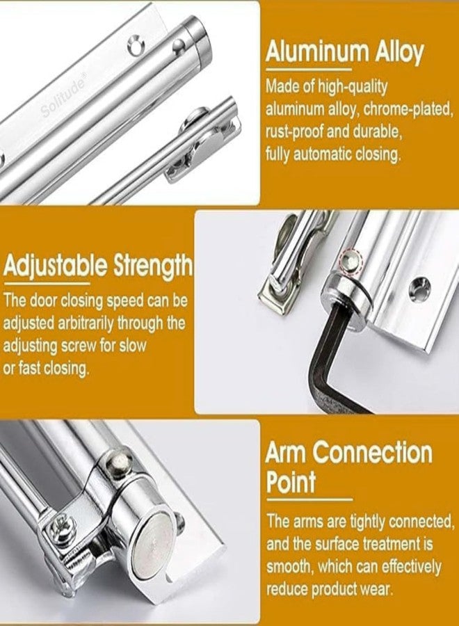 Solitude Automatic Door Closer, Adjustable Spring Storm Door Closer, Heavy Duty Safety Spring, Built-in Lock, Perfect for Indoor & Outdoor Doors, Offices, Soft Closing Door (Pack of 1) - Image 2